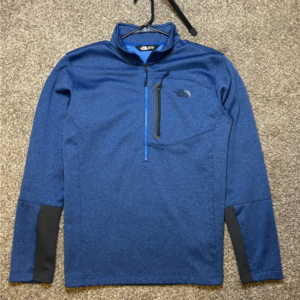 Men's The North Face Blue Fleece 1/2 Zip Jacket Zip Large